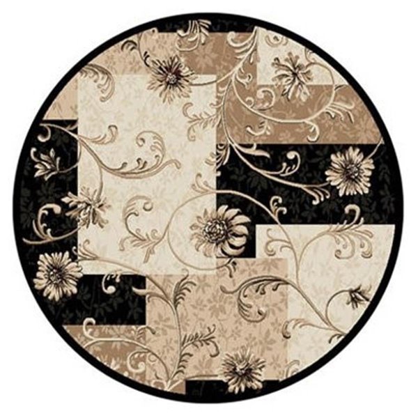 Home Dynamix 7 ft. 10 in. Optimum Byron Round Area Floral Rug Black 769924129104